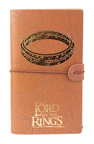 Cuaderno de viaje El señor de los anillos - Cuaderno de notas El señor de los anillos - Cuaderno cuero sintético 19,6X12cm | Diario personal - Bloc notas - Licencia oficial